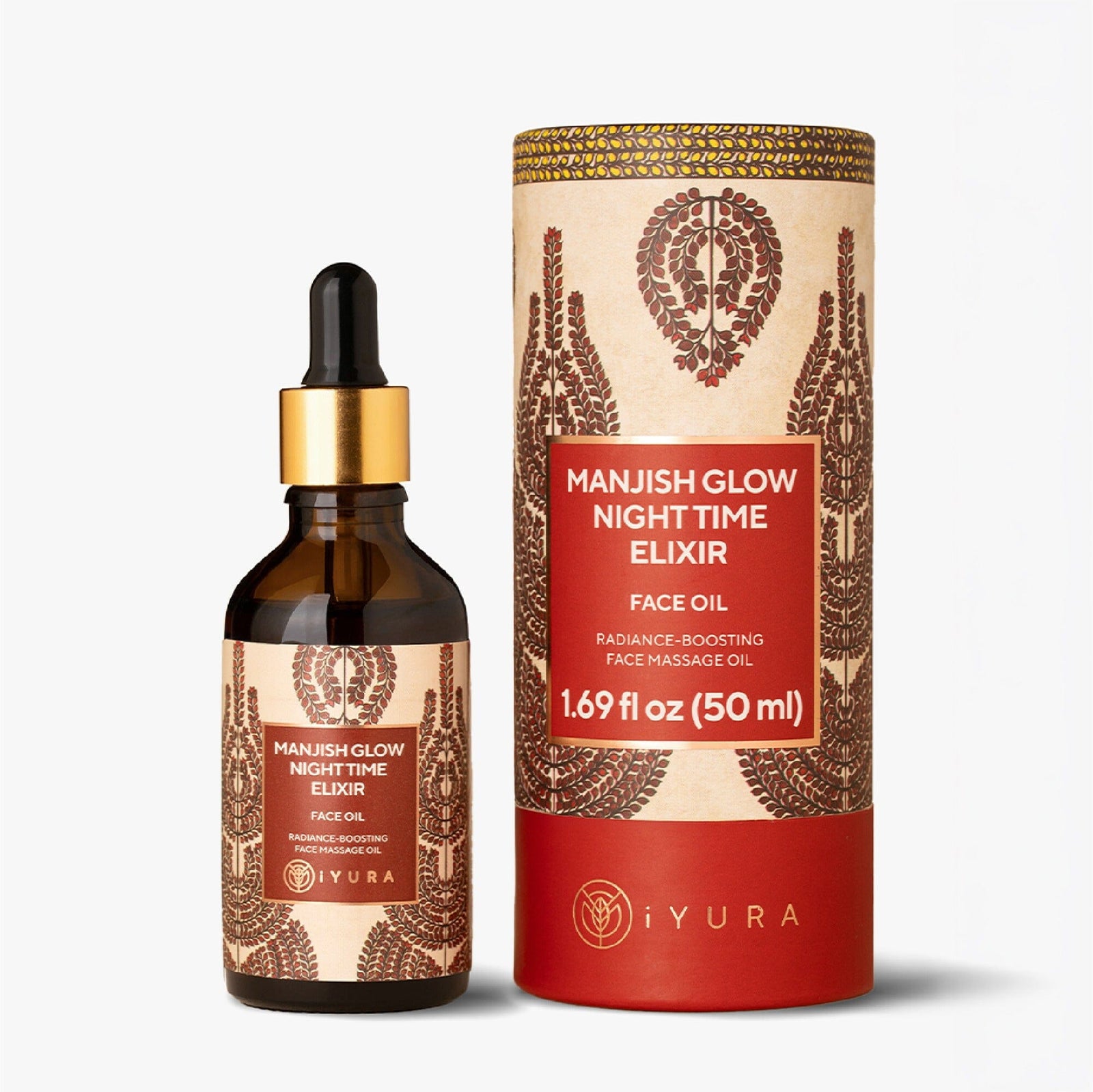 Manjish Glow Night Time Elixir - Ayurvedic Night-Time Face Oil - Natural Moisturizer for Healthy Skin Night-time face oil iYURA 