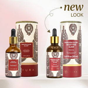 Manjish Glow Night Time Elixir - Ayurvedic Night-Time Face Oil - Natural Moisturizer for Healthy Skin- Night-time face oil iYURA 