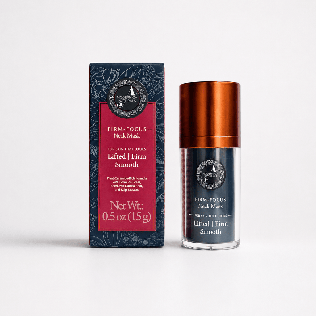 Mini Firm-Focus Neck Mask - Lifts, Firms, Smooths the look of Loose, Saggy Skin on the Neck, Jaw, Chin & Upper Chest - Focused Neck Firming Action with Phyto-Ceramides and Water Lily - Best Firming Neck Mask Neck Mask A. Modernica Naturalis 