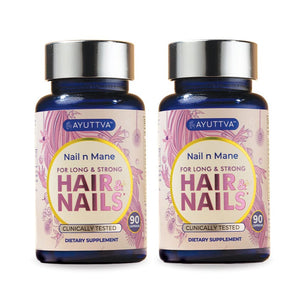 Nail n Mane - Ayurvedic Supplement for Healthy, Strong and Lustrous Hair and Nails - Pack of 2 Supplements Ayuttva 