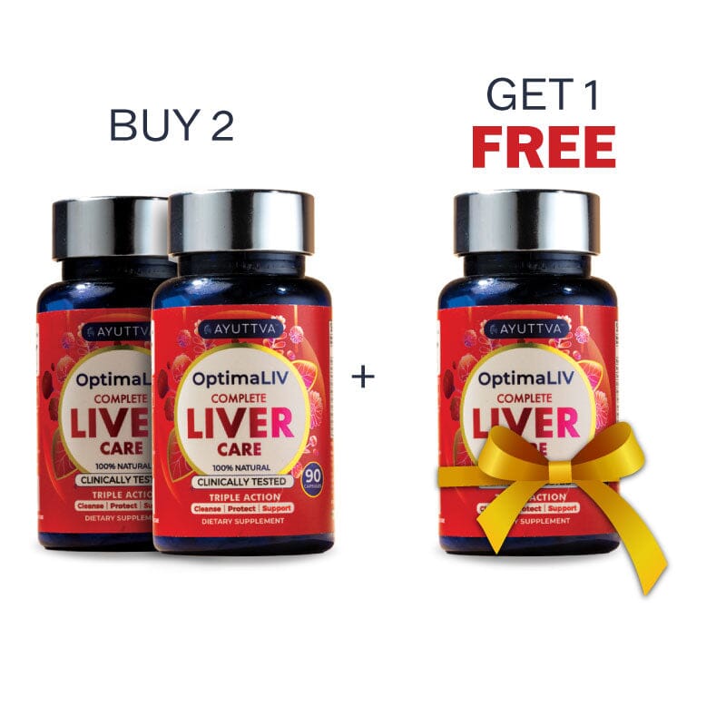 OptimaLIV: A Clinically Tested, Triple-Action Ayurvedic Liver Function Supplement | Pack of 2 - Get FREE OptimaLIV Pack of 1 Supplements Ayuttva 