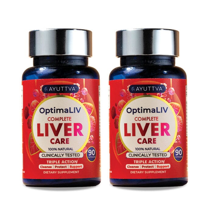 OptimaLIV - Clinically Tested Plant-Based Liver Support Formula - Pack of 2 Supplements Ayuttva 