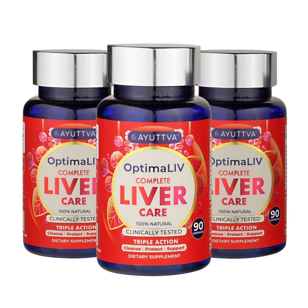 OptimaLIV : Clinically Tested, Triple-Action Ayurvedic Liver Function Supplement | Pack of 3 Supplements Ayuttva 