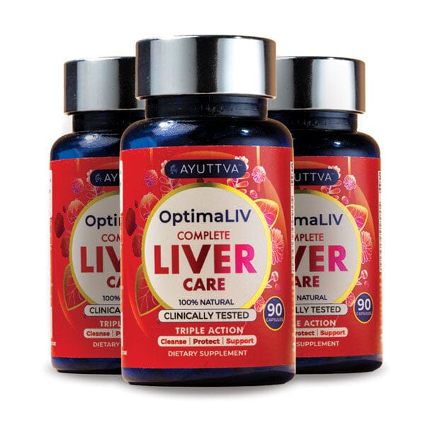 OptimaLIV | Clinically Tested, Triple-Action Ayurvedic Liver Function Supplement | Pack of 3 Supplements Ayuttva 