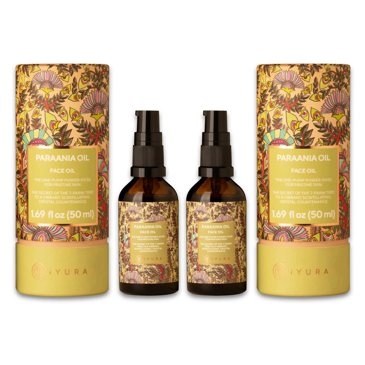 Paraania Oil - For Acne, Blemish, Dullness Prone Skin - One-Pump Power-Dose for Pristine Skin - Pack of 2 Face oil iYURA 