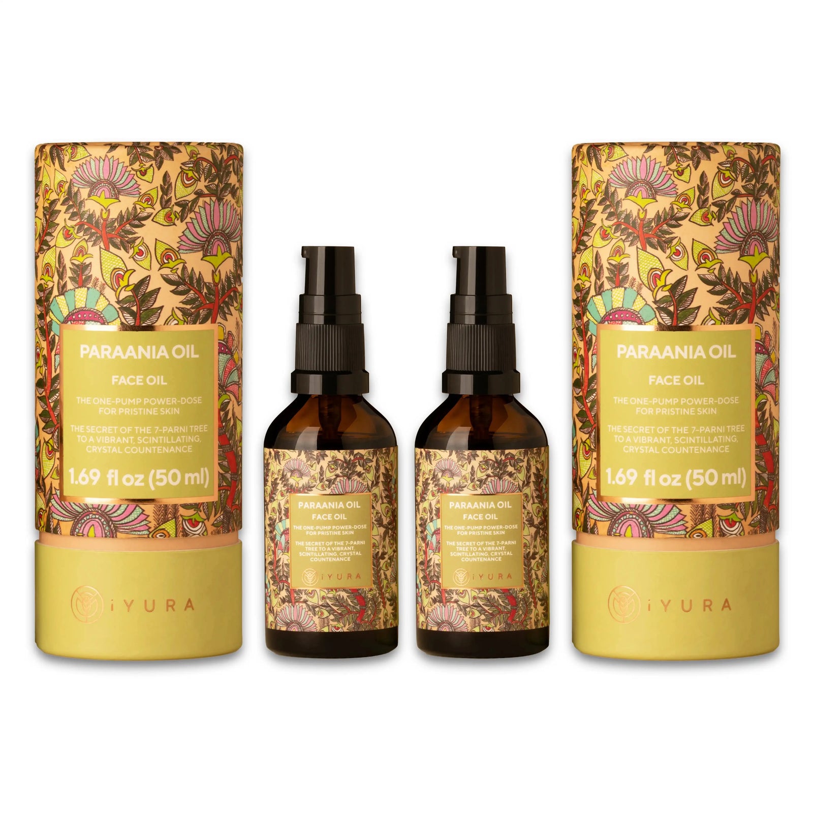 Paraania Oil - For Acne, Blemish, Dullness Prone Skin - One-Pump Power-Dose for Pristine Skin - Pack of 2 Face oil iYURA 