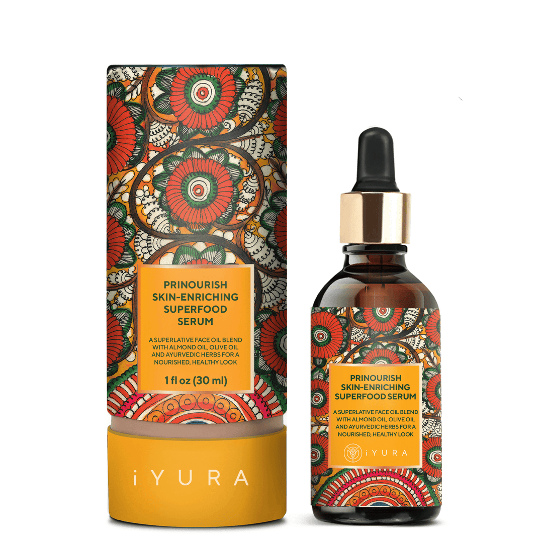 Prinourish Skin-Enriching Superfood Serum: With Almond Oil, Olive Oil, Turmeric, Mango and More Ayurvedic Herbs