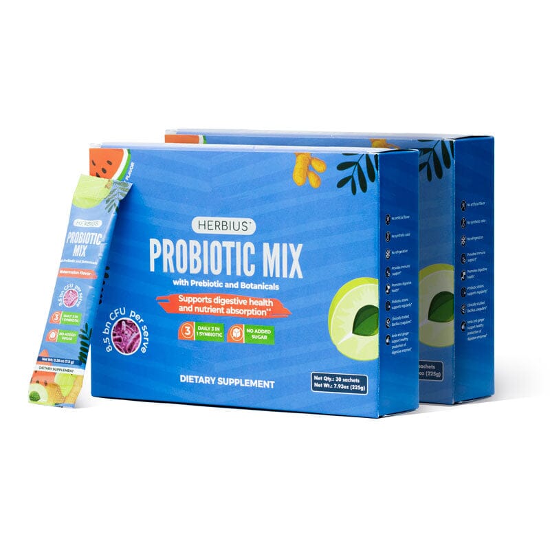 Probiotic Mix - 3-in-1 Smart Synbiotic Formula with Probiotic + Prebiotic + Ayurvedic Herbs - Pack of 2 Ayuttva 