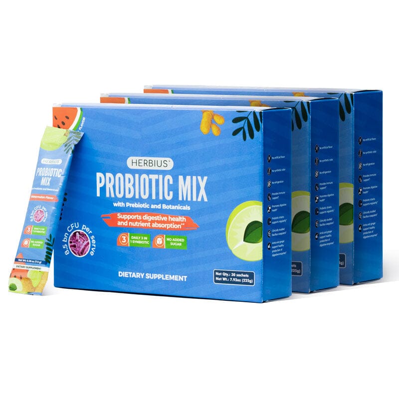 Probiotic Mix - 3-in-1 Smart Synbiotic Formula with Probiotic + Prebiotic + Ayurvedic Herbs - Pack of 3 Ayuttva 
