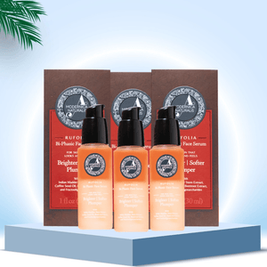 Rufolia Bi-Phasic Face Serum – Brightens, Softens and Plumps Dull, Crepey, Aging Skin – Water-Oil Hybrid Serum with Manjistha, Tomato, Coffee Seed & Plant-based Squalane – Best Bi-Phasic Face Serum For Mature Skin - Pack of 3 Face Serum A Modernica Naturalis 