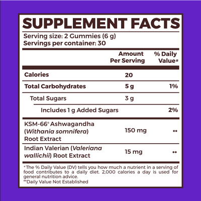 Sleep Gummies with KSM 66 Ashwagandha and Valerian Root for blissful sleep | Tasty Blueberry flavor Supplements Ayuttva