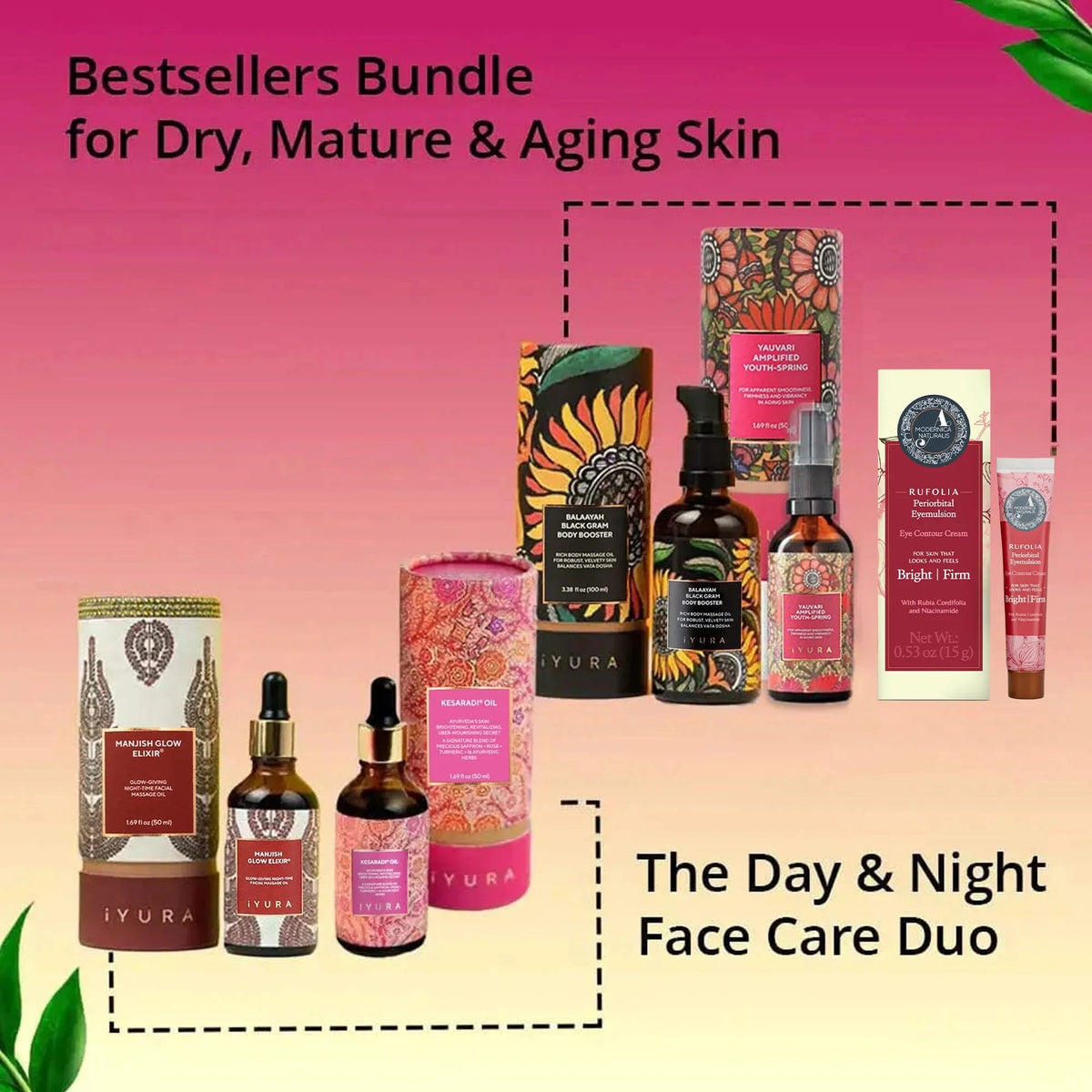 The Premium Bestsellers Bundle - Targeted, Gentle & Effective Natural Skincare for delicate, mature, thinning, aging skin with OG Beauty set The Ayurveda Experience 