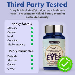 ViewRyt – Botanical Supplement with Clinically Proven Lutemax2020 for Healthy Eyes - Pack of 3 Supplements Ayuttva 