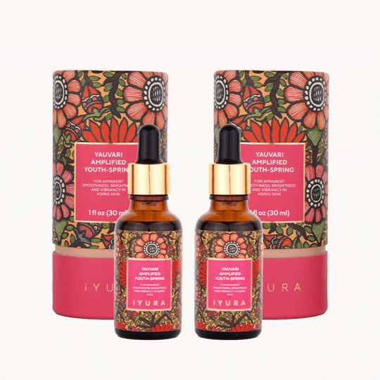Yauvari Amplified Youth Spring - An Ayurvedic Face Moisturizing Oil with Black Gram - Rich, Colorless, Aromatic 'Youth Spring' - 30mL - Pack of 2 Face oil iYURA 