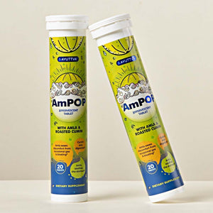 AmPop for Quick Relief from Gas & Bloat- The Only Ayurvedic Effervescent with Amla Extract and Roasted Cumin- Pack of 2 Supplements Ayuttva 