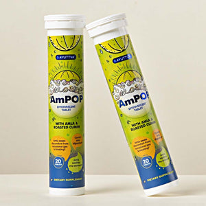 AmPop for Quick Relief from Gas & Bloat- The Only Ayurvedic Effervescent with Amla Extract and Roasted Cumin Supplements Ayuttva 