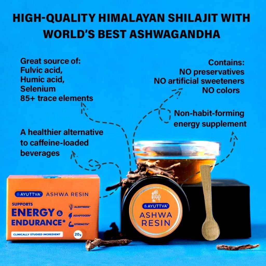 Ashwa Resin - With High-Quality Pure Himalayan Shilajit and High Potency Ashwagandha Extract Supplements Ayuttva 