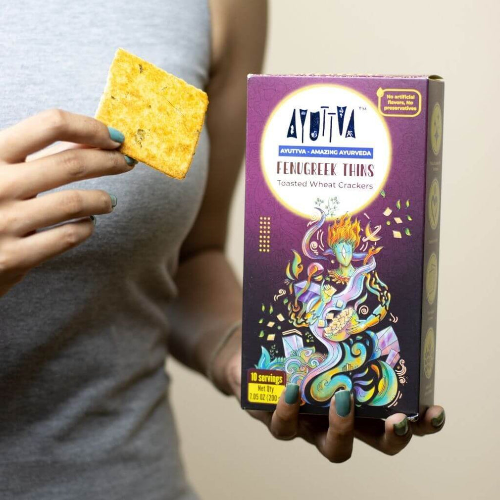 Ayurvedic Thins - Toasted Wheat Crackers - Set Of 4 Flavors Snacks Ayuttva 