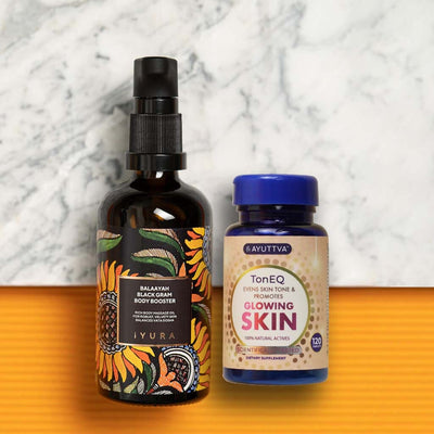 Balaayah Black Gram Body Booster and TonEQ Even-Toning Supplement Skin Care The Ayurveda Experience