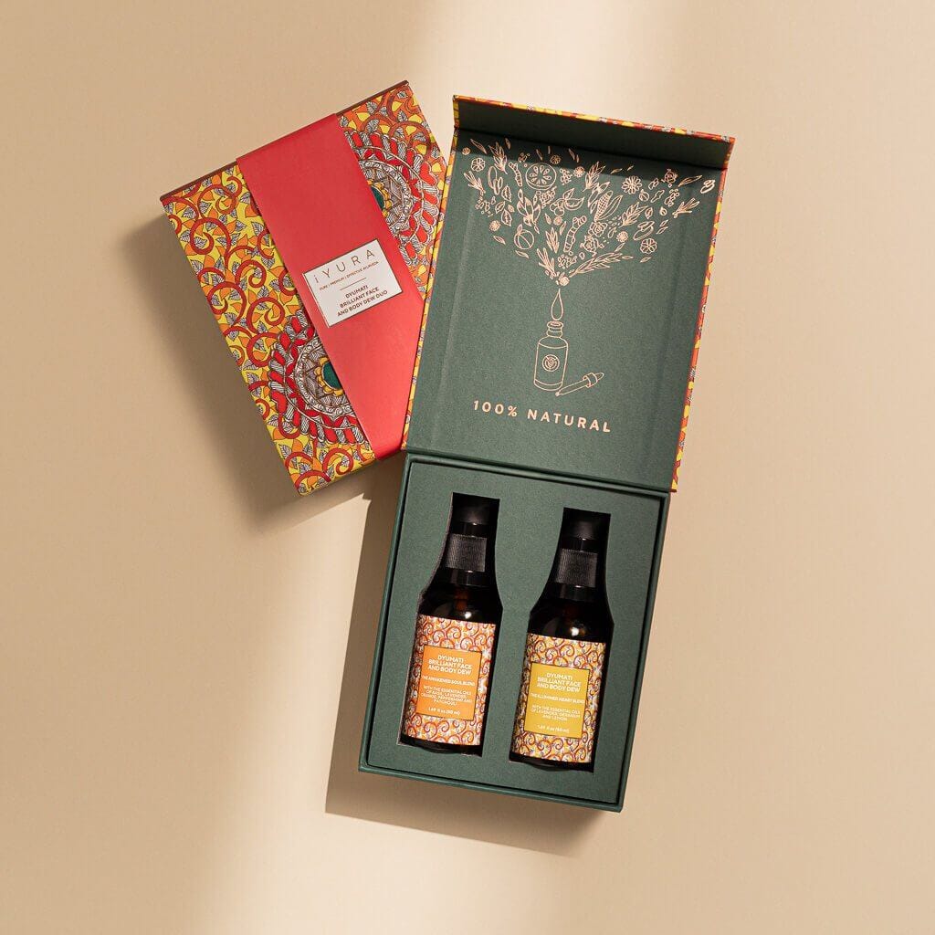 BLACK FRIDAY FREE GIFT: Dyumati Illuminating Face and Body Dew Duo + Dim N Dazzle Sheet Mask worth $115 USD! iYURA 