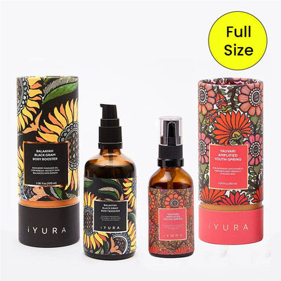 Black Gram Face & Body Duo - Best Moisturizers for Dry Skin, Aging Skin and Mature Skin - Pick Your Size Beauty set iYURA Full Sizes