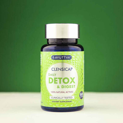 Clensicap - Daily Detox Supplement for Improved Strength, Stamina, Sleep and Digestion | Pack of 2 Supplements Ayuttva