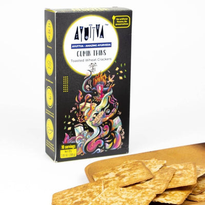 Cumin Thins - Toasted Wheat Crackers Snacks Ayuttva