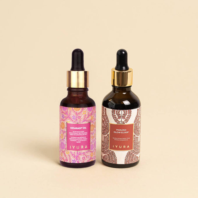 Day & Night Face Oil Duo - Best Moisturizer for Healthy Skin - Ayurvedic Natural Skincare Set Beauty set iYURA 