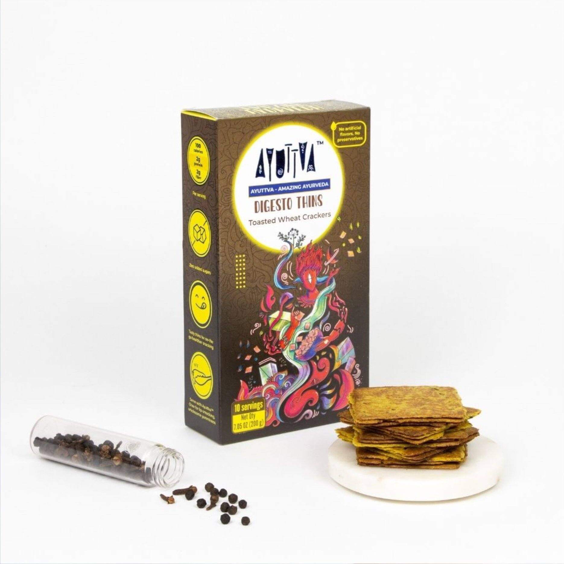 Digesto Thins - Toasted Wheat Crackers Snacks Ayuttva 
