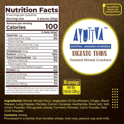 Digesto Thins - Toasted Wheat Crackers Snacks Ayuttva