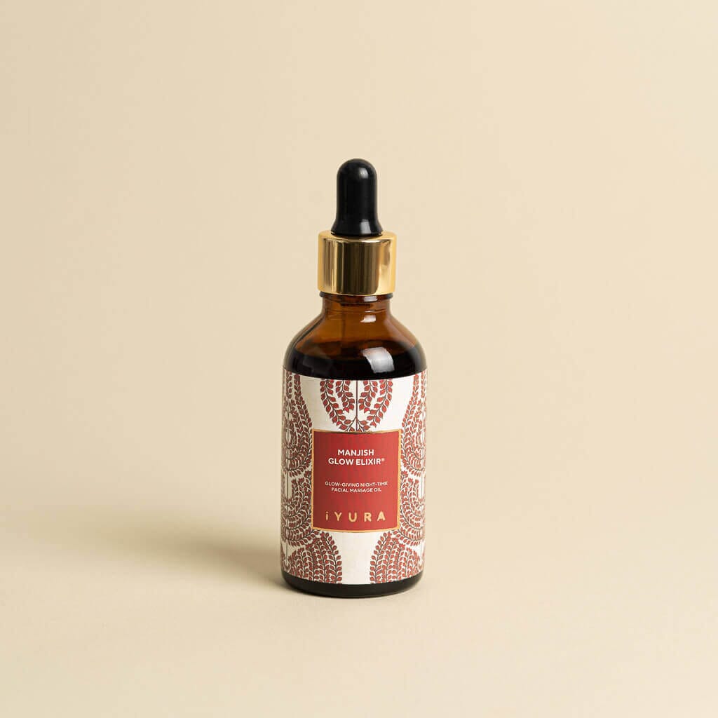 Manjish Glow Elixir - Ayurvedic Night-Time Face Oil - Natural Moisturizer for Healthy Skin. Night-time face oil iYURA 