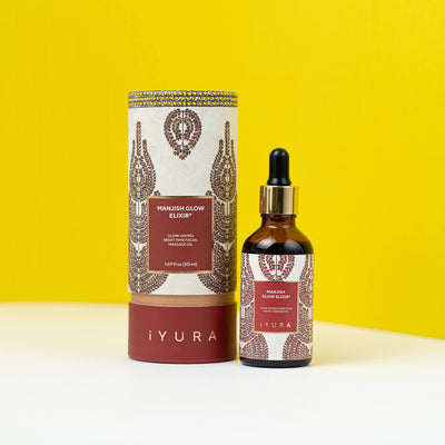 Manjish Glow Elixir - Ayurvedic Night-Time Facial Massage Oil with Manjistha, Natural Vitamin C, Vitamin E and Licorice Night-time face oil iYURA