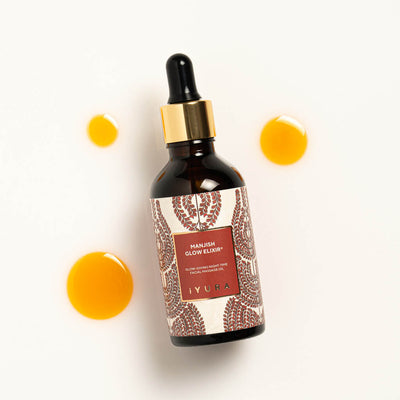 Manjish Glow Elixir - Ayurvedic Night-Time Facial Massage Oil with Manjistha, Natural Vitamin C, Vitamin E and Licorice Night-time face oil iYURA