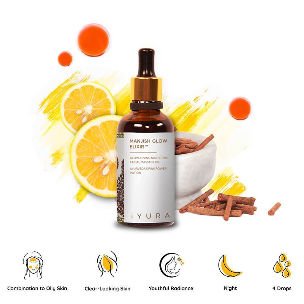 Manjish Glow Elixir - For Men Night-time face oil iYURA 
