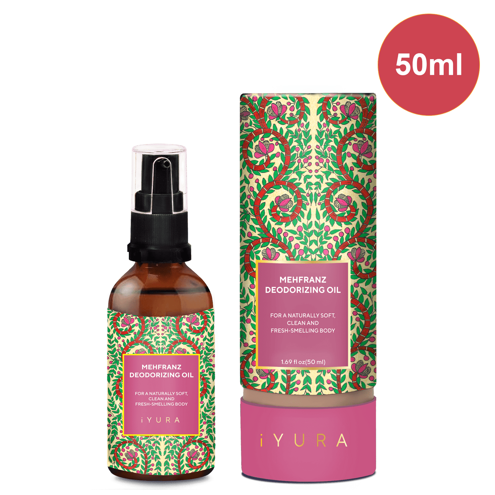 Mehfranz Deodorizing Oil - For A Naturally Soft, Clean and Fresh-Smelling Body - Pick Your Size Body Oil iYURA 