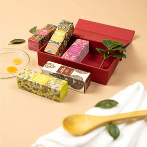 Mini Face Oil Kit with Kansa Face Wand - 5 Ayurvedic Face Oils with Facial Massage Tool Beauty set iYURA 