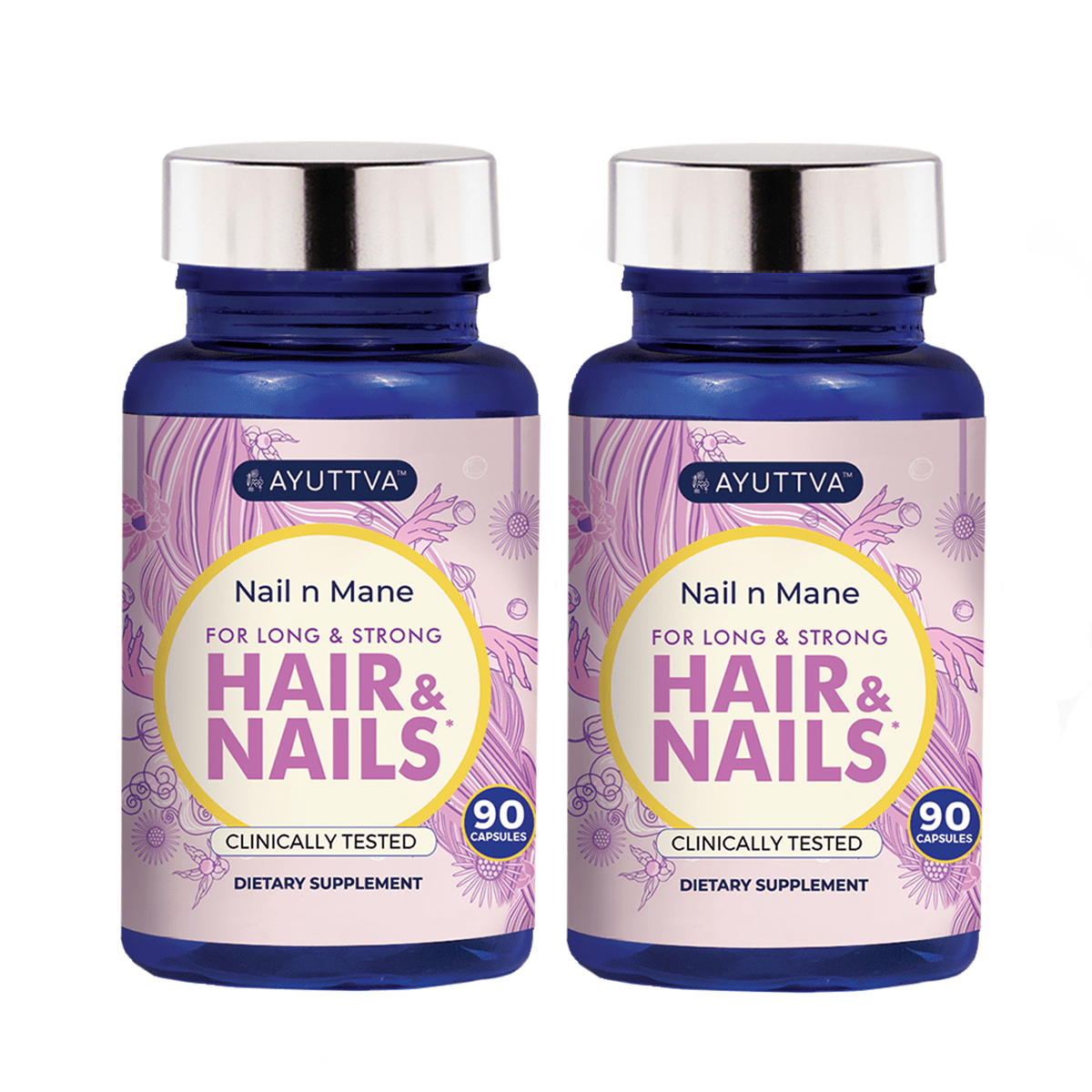 Nail n Mane - Ayurvedic Supplement for Healthy, Strong and Lustrous Hair and Nails - Pack of 2 Supplements Ayuttva 