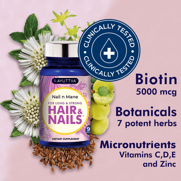 HerbalValley Biotin + Ashwagandha | For Skin, Hair & Nails | 30 Mcg 60  Capsules (Pack of 1) : Amazon.in: Health & Personal Care
