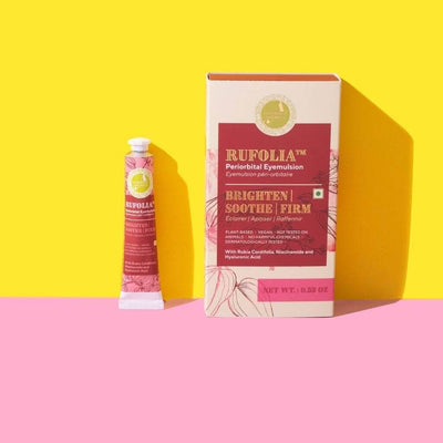 Rufolia Periorbital Eyemulsion - Brighten, Soothe and Firm Under-Eyes with Manjistha, Aloe Vera, Niacinamide and Hyaluronic Acid - Pick Your Size Eye Cream A Modernica Naturalis