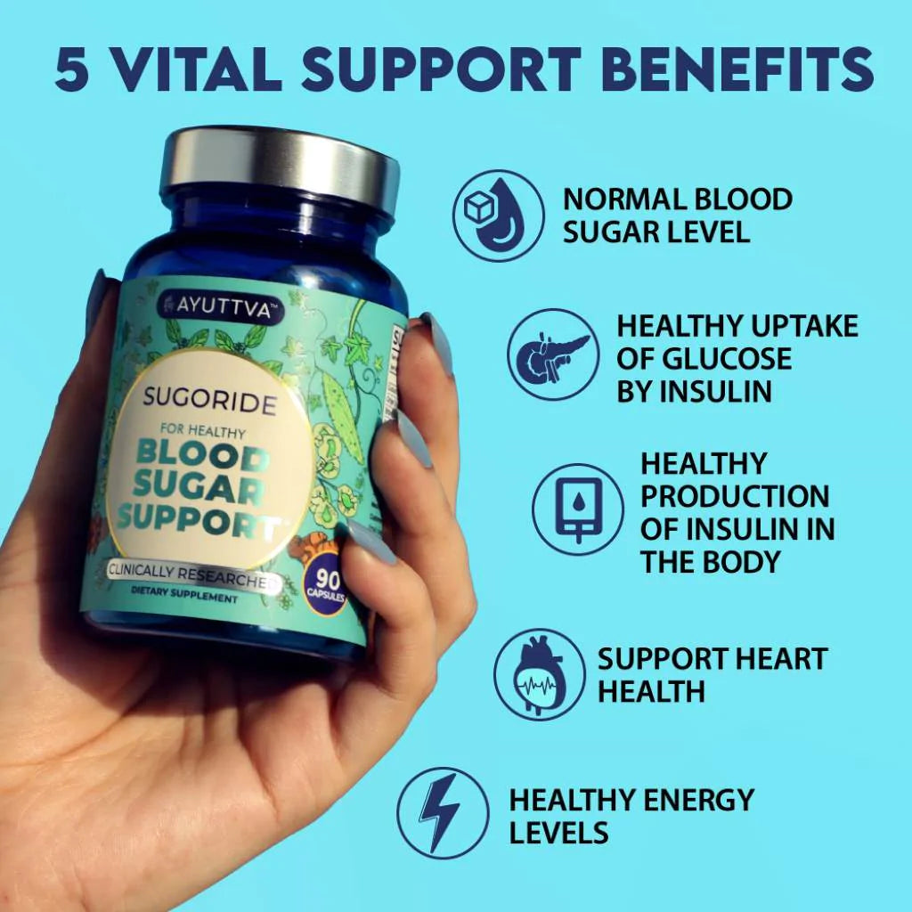 Sugoride - Clinically Tested Supplement for Improved Blood Sugar Levels - 2-Pack - 2 Months' Supply Supplements Ayuttva 
